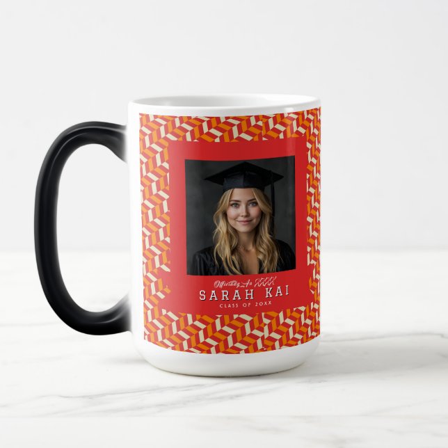 Cute Zigzag Pattern Graduation Party Magic Mug (Left)