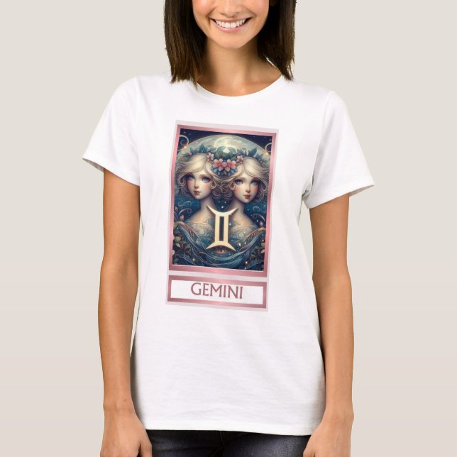 Cute Zodiac Gemini T-Shirt (Front)