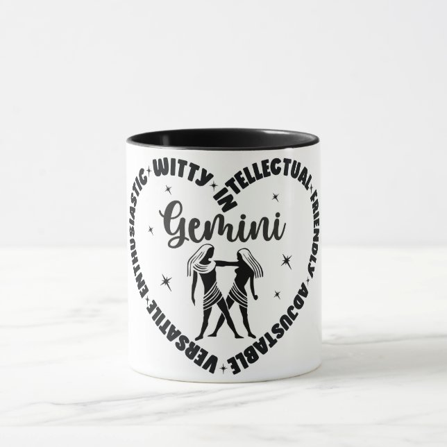 Cute Zodiac Sign Characteristics/Gemini Mug (Center)