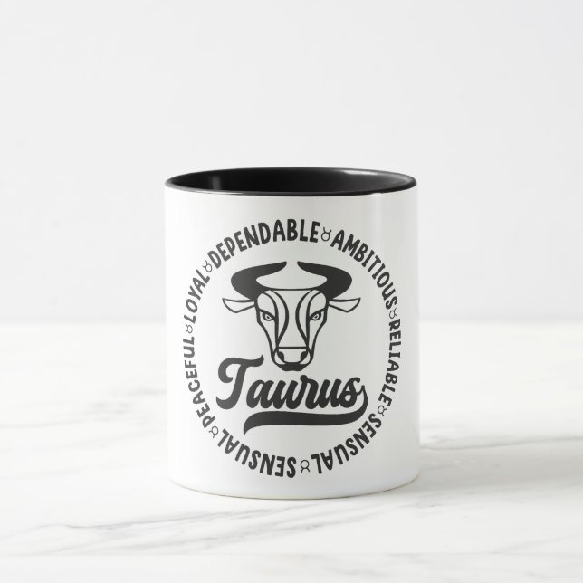 Cute Zodiac Sign Characteristics/Taurus Mug (Center)