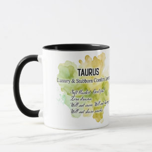 Cute Zodiac Sign Traits/ Taurus Wrap  Mug