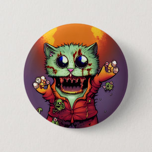 Cute Zombie Cat 2 Inch Round Button