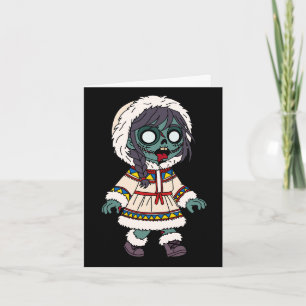Cute Zombie Inuit Girl Note Card