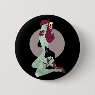 Cute Zombie Pin-Up Girl 2 Inch Round Button