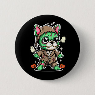Cute Zombie Puppy Costume For Halloween - Dog 2 Inch Round Button