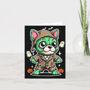 Cute Zombie Puppy Costume For Halloween - Dog Card