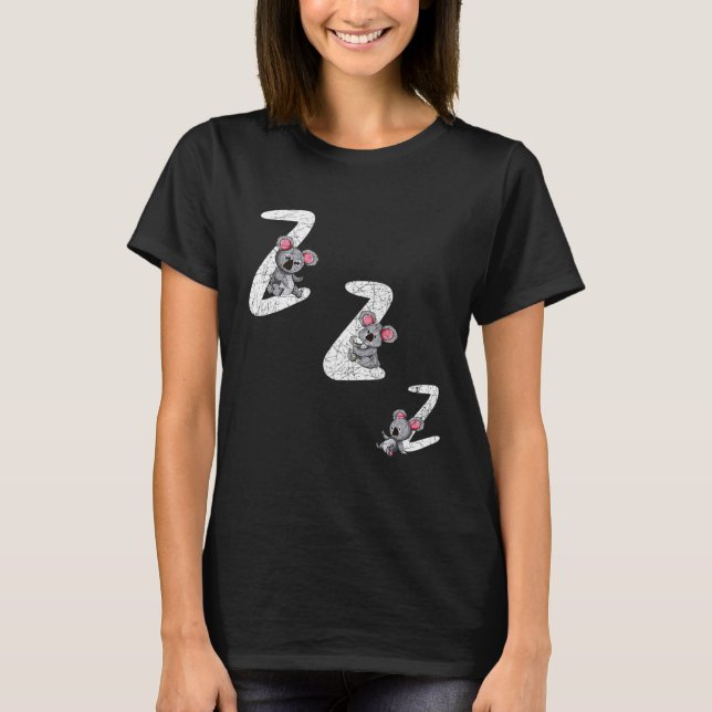 Cute Zoo Animal Australia Sleeping Koala T-Shirt (Front)