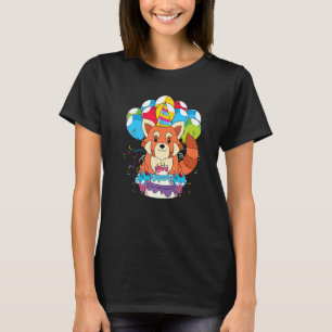 Cute Zoo Animal Kids Birthday Party Panda Bear Red T-Shirt