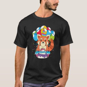 Cute Zoo Animal Kids Birthday Party Panda Bear Red T-Shirt