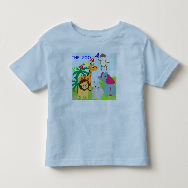 Cute Zoo Animals Theme Toddler T-shirt (Front)