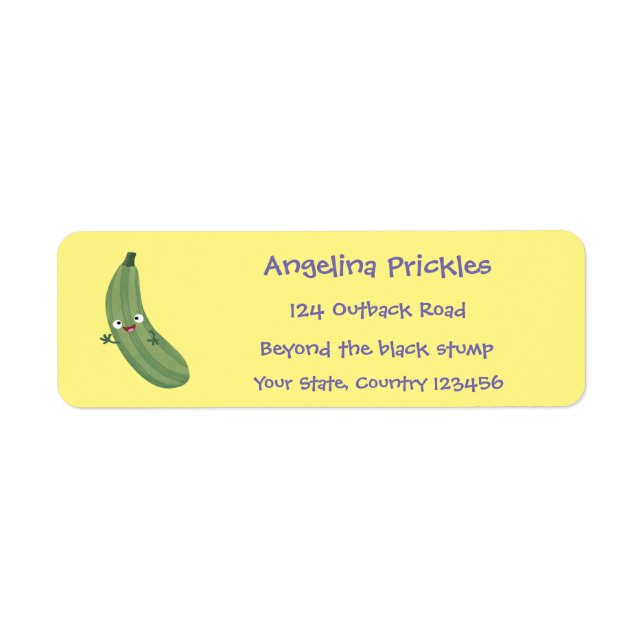 Cute zucchini happy cartoon illustration (Front)