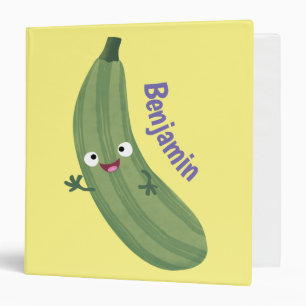 Cute zucchini happy cartoon illustration binder