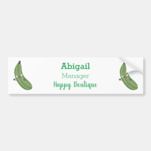 Cute zucchini happy cartoon illustration bumper sticker