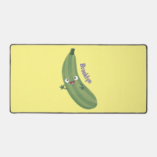 Cute zucchini happy cartoon illustration desk mat
