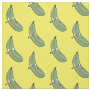 Cute zucchini happy cartoon illustration fabric