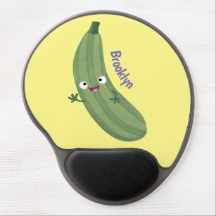 Cute zucchini happy cartoon illustration gel mouse pad