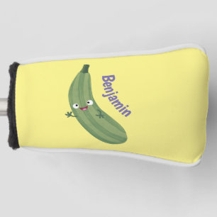 Cute zucchini happy cartoon illustration golf head cover