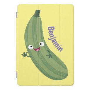 Cute zucchini happy cartoon illustration iPad pro cover