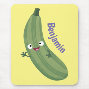 Cute zucchini happy cartoon illustration mouse pad