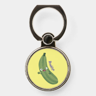 Cute zucchini happy cartoon illustration  phone ring stand