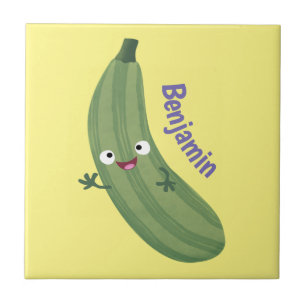 Cute zucchini happy cartoon illustration tile