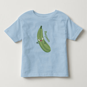 Cute zucchini happy cartoon illustration toddler t-shirt
