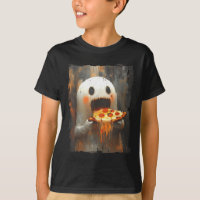 Cute Zza Ghost Eating Zza Funny Halloween Food Lov