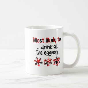 Cutecomfy Most Likely To Drink All The Eggnog Chri Coffee Mug