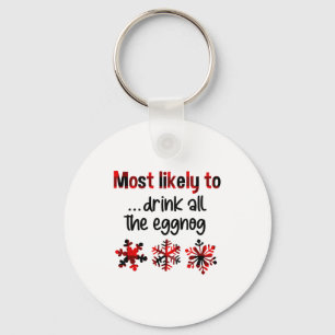 Cutecomfy Most Likely To Drink All The Eggnog Chri Keychain