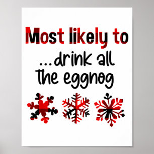 Cutecomfy Most Likely To Drink All The Eggnog Chri Poster