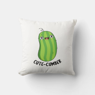 Cutecumber Funny Cucumber Pun Throw Pillow