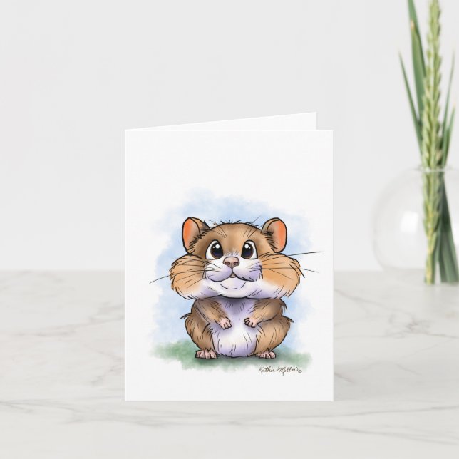 CuteFluffy Hamster Cartoon Card (Front)