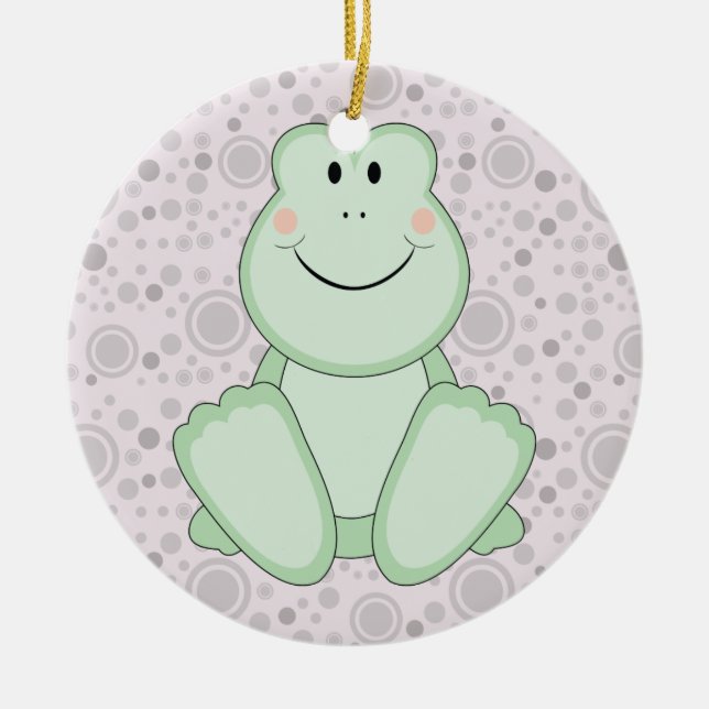 Cutelyn Baby Frog Ceramic Ornament (Front)