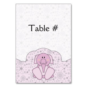 Cutelyn Baby Pink Elephant Table Number