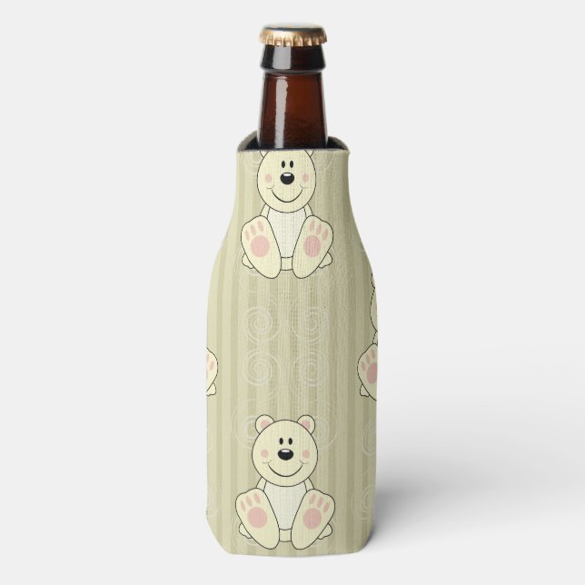 Cutelyn Polar Bear Bottle Cooler (Bottle Front)