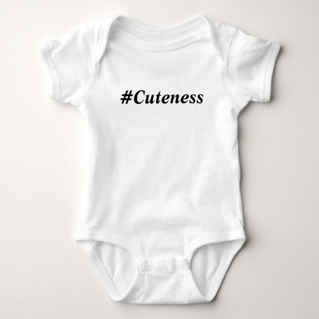 #Cuteness Computer Language Text, Baby Bodysuit (Front)