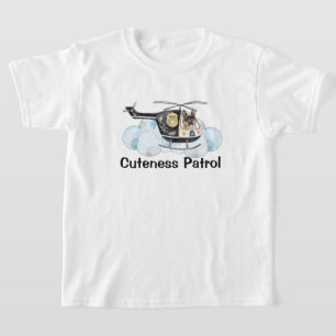 Cuteness Patrol Police K-9 Dog Helicopter T-Shirt