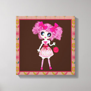CutePpretty Girly PinkyP Pink Kawaii Girl by LeahG Canvas Print