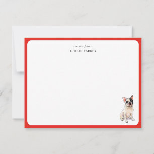 CuteRed Border French Bulldog Christmas Thank you Card