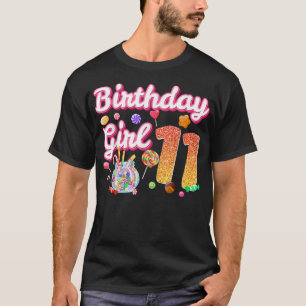 Cutes 11th Birthday Girls Sweet Candy 11 Year Old T-Shirt