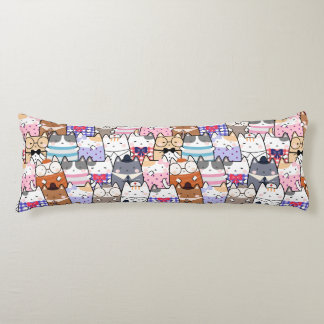 Cutes seamless pattern cats body pillow
