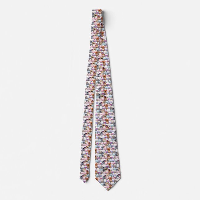 Cutes seamless pattern cats   tie (Back)