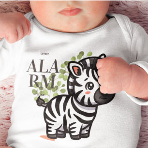 Cutest Alarm Clock Baby Zebra Bodysuit