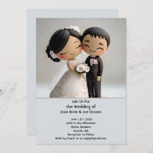 Cutest Asian love wedding invitation