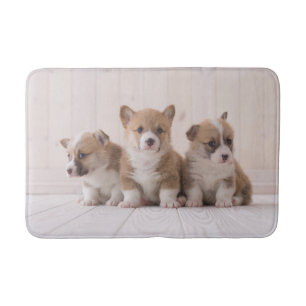 Cutest Baby Animals 3 Baby Corgis Bath Mat