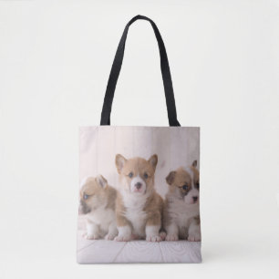 Cutest Baby Animals   3 Baby Corgis Tote Bag