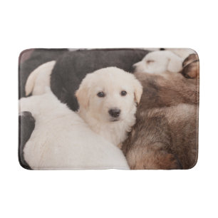 Cutest Baby Animals   A Cute Pile of Puppies Bath Mat
