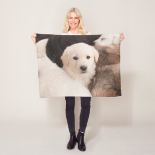 Cutest Baby Animals A Cute Pile of Puppies Fleece Blanket