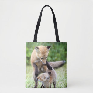 Cutest Baby Animals   Adorable Fox Kit & Mama Tote Bag
