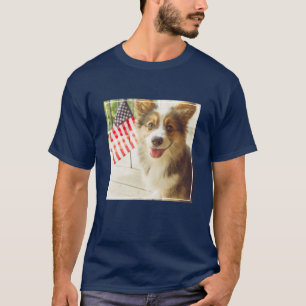Cutest Baby Animals   American Flag Corgi T-Shirt